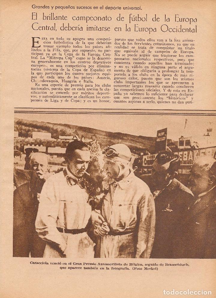 Coleccionismo de Revistas y Peri&oacute;dicos: * DEPORTES * Gran premio automovilista de B&eacute;lgica; obras Stadium Berlin; ski na&uacute;tico...  - 1935