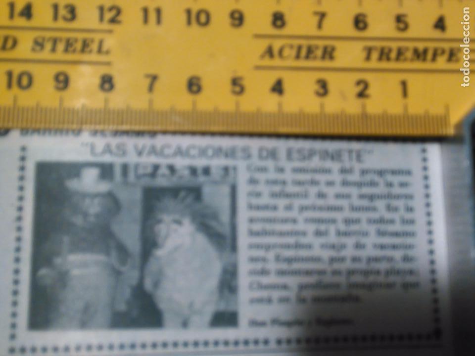 Coleccionismo de Revistas y Peri&oacute;dicos: a&ntilde;os 80 - recorte revista - serie tv espinete y don pimpon barrio sesamo