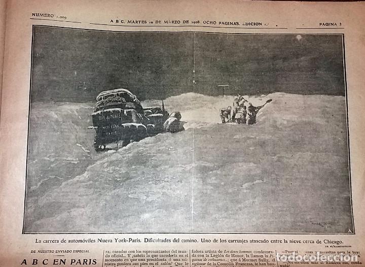 Collection Magazines and Newspapers: N&ordm; 1009 ABC 10 MARZO 1908. RALLY VUELTA AL MUNDO NUEVA YORK PARIS. BARCELONA OBRAS GRAN VIA