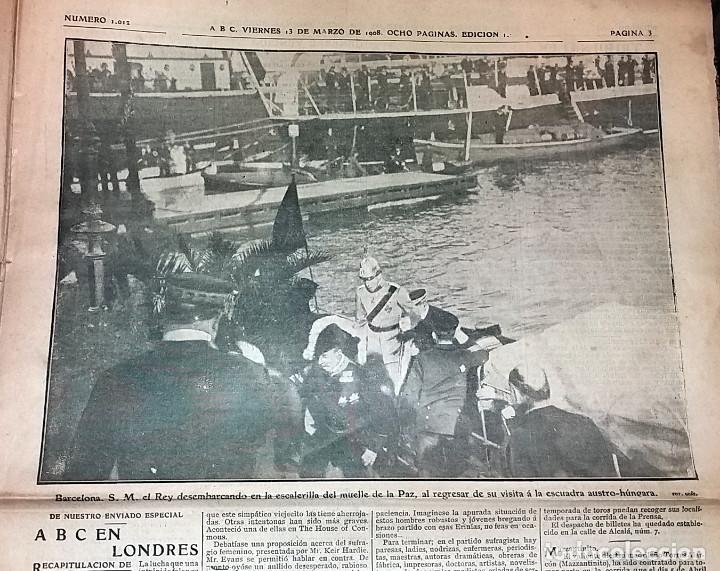 Collection Magazines and Newspapers: N&ordm; 1012 ABC 13 MARZO 1908. EL REY EN BARCELONA, PUERTO ESCUADRA AUSTRO H&Uacute;NGARA