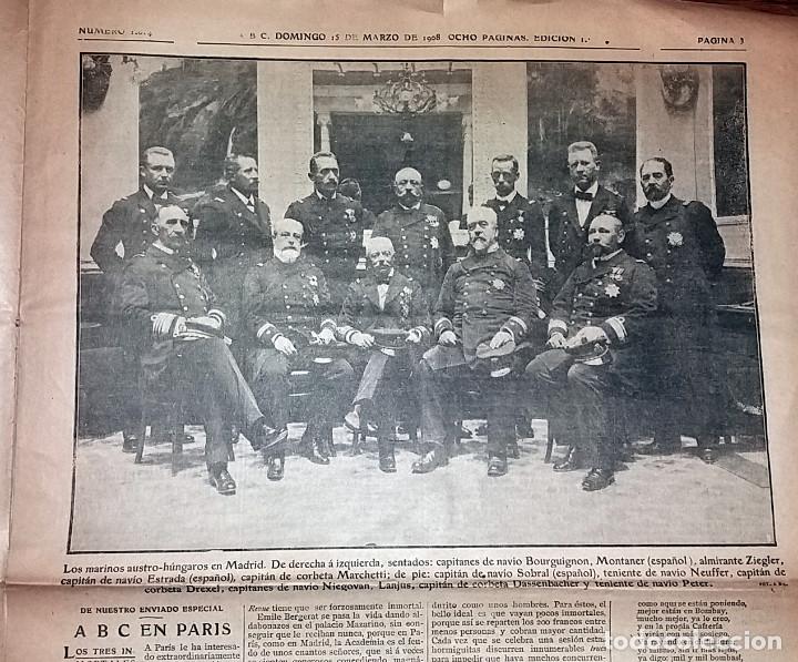 Collection Magazines and Newspapers: N&ordm; 1014 ABC 15 MARZO 1908. MARINOS AUSTRO HUNGAROS EN MADRID