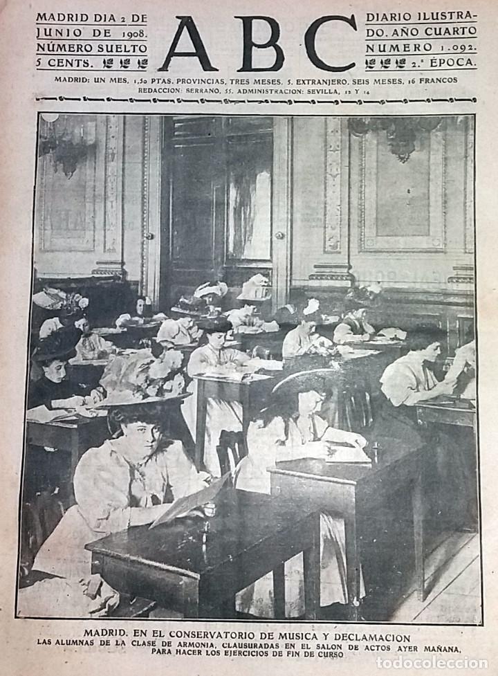 Collection Magazines and Newspapers: N&ordm; 1092 ABC 2 JUNIO 1908. CONSERVATORIO DE MUSICA Y DECLAMACION.  HUERFANOS  GUERRA GUADALAJARA