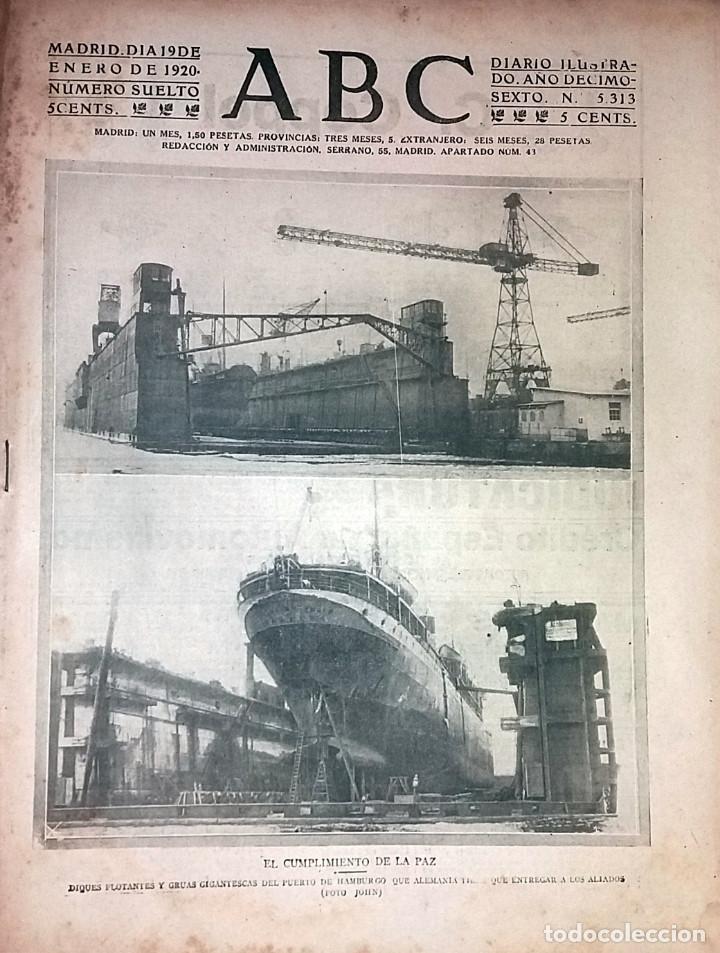 Collection Magazines and Newspapers: N&ordm; 5313 ABC 19 ENERO 1920. PAZ HAMBURGO. LEGIONARIOS CHECOSLOVACA. BARCELONA SAN ANTON
