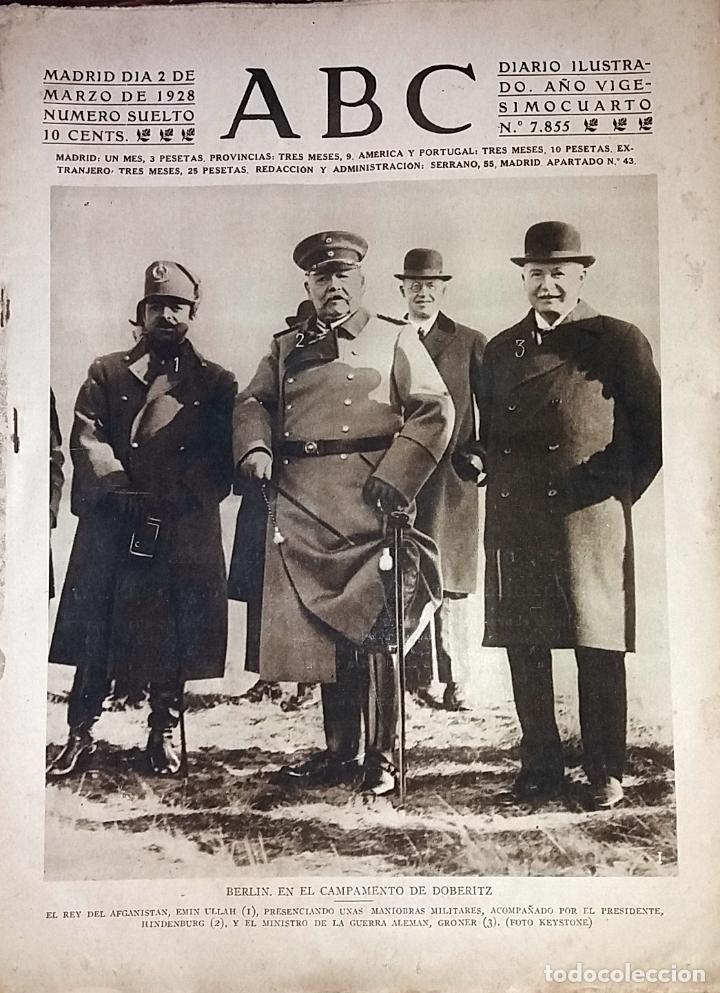 Coleccionismo de revistas y peri&oacute;dicos: N&ordm; 7855 ABC 2 MARZO 1928. BERLIN CAMPAMENTO MILITAR DOBERITZ. TRAGEDIA MARITIMA DUNGENESS