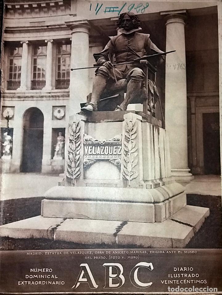 Collection Magazines and Newspapers: N&ordm; 7863 ABC 11 MARZO 1928. ESTATUA VELAZQUEZ ANICETO MARINAS -  VISTAS DE BARCELONA