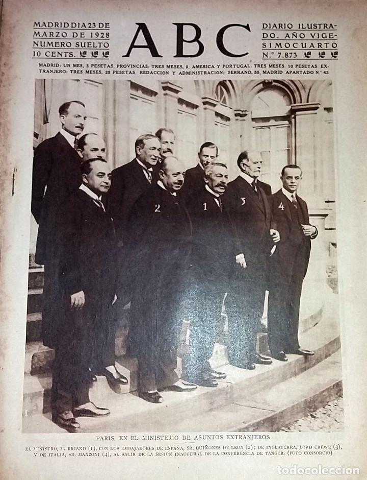 Coleccionismo de revistas y peri&oacute;dicos: N&ordm; 7873 ABC 23 MARZO 1928. EMBAJADORES EN PARIS - TEATRO INFANTA ISABEL