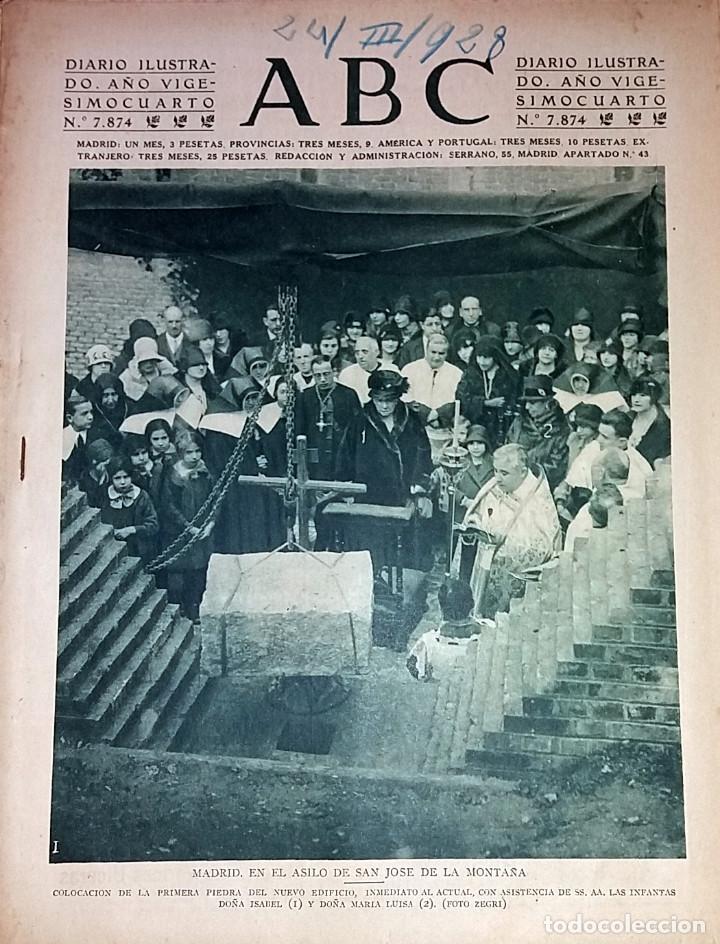 Collectionnisme de Revues et Journaux: N&ordm; 7874 ABC 24 MARZO 1928. ASILO SAN JOSE DE LA MONTA&Ntilde;A - CORDOBA - TEATRO ALKAZAR Y CIRCO PRICE