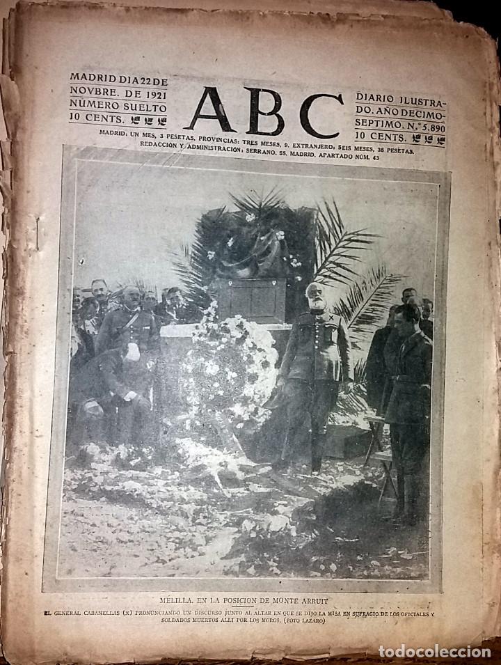 Coleccionismo de revistas y peri&oacute;dicos: N&ordm; 5890 ABC 22 NOVIEMBRE 1921. MELILLA - GUERRA MARRUECOS - SINDICATO OBRERO FEMENINO