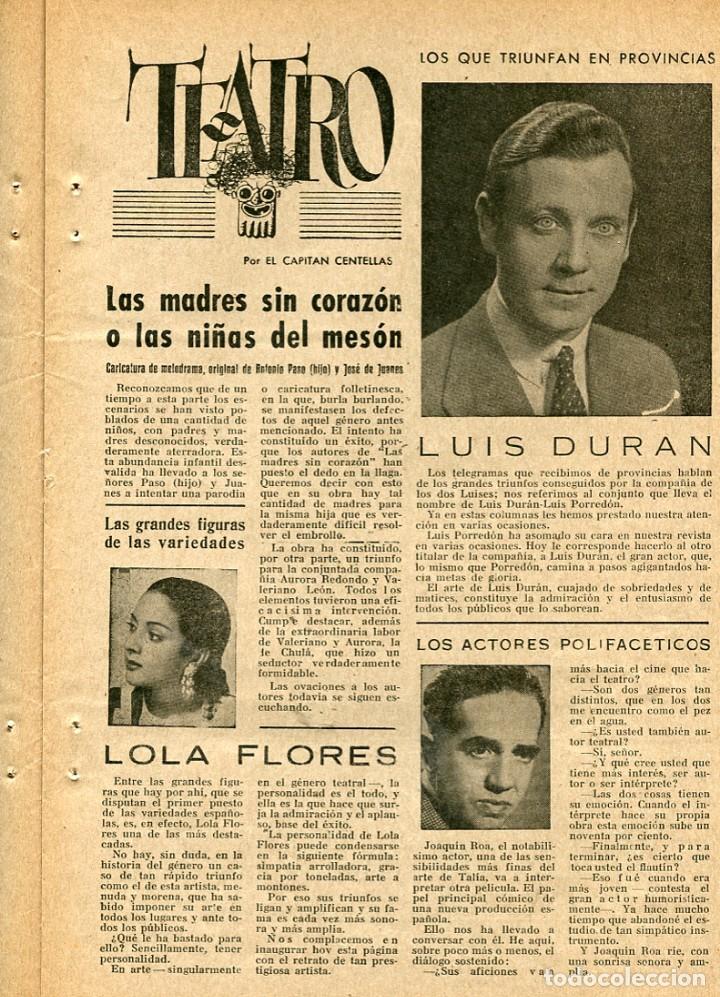 Coleccionismo de revistas y peri&oacute;dicos: REVISTA CUCU A&Ntilde;O 1945 LOLA FLORES DE JOVEN LUIS DURAN JOAQUIN ROA