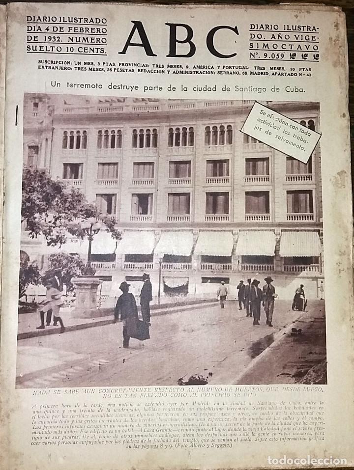 Coleccionismo de revistas y peri&oacute;dicos: N&ordm; 9059 ABC 4 FEBRERO 1932. TERREMOTO SANTIAGO DE CUBA - NI&Ntilde;A MUERTA DISPAROS SARDANAS BARCELONA