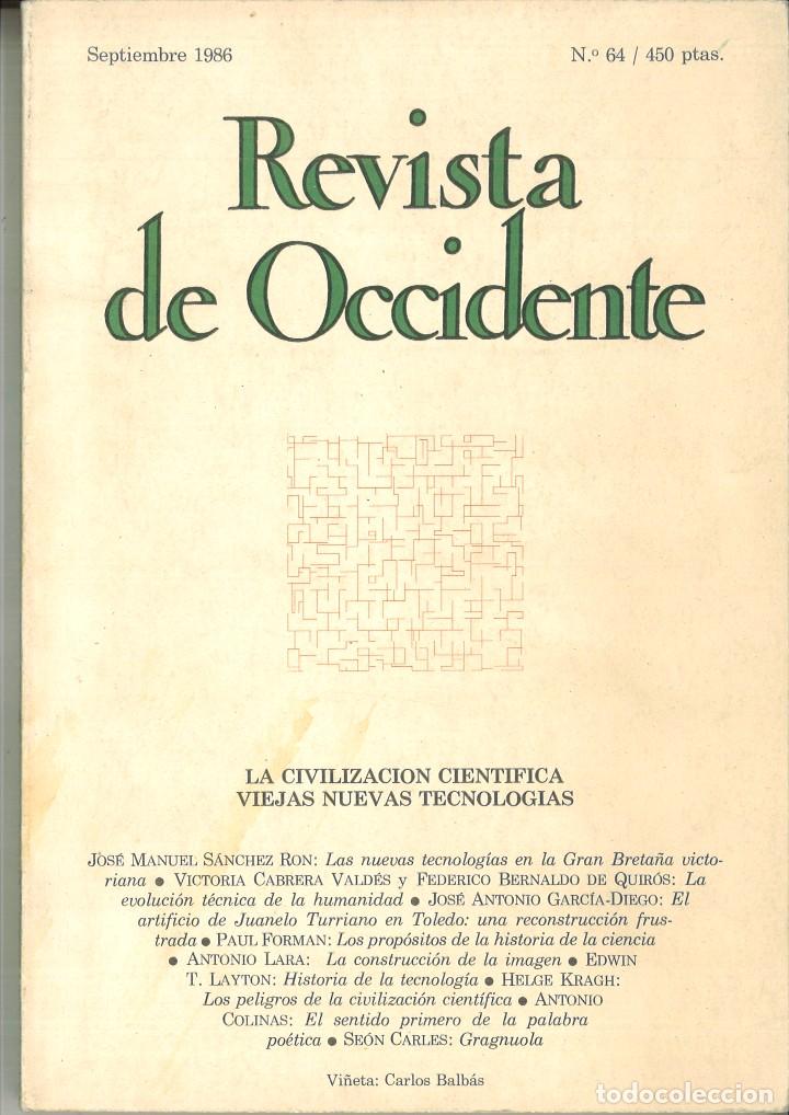 Sammeln von Zeitschriften und Zeitungen: REVISTA DE OCCIDENTE SEPTIEMBRE  1986 N&ordm; 64