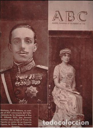 Coleccionismo de revistas y peri&oacute;dicos: ABC, 27 de febrero de 1955. XIV aniversario del fallecimiento de Alfonso XII