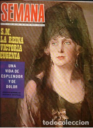 Coleccionismo de revistas y peri&oacute;dicos: Semana, 5 de abril de 1969. S. M. La Reina Victoria Eugenia.