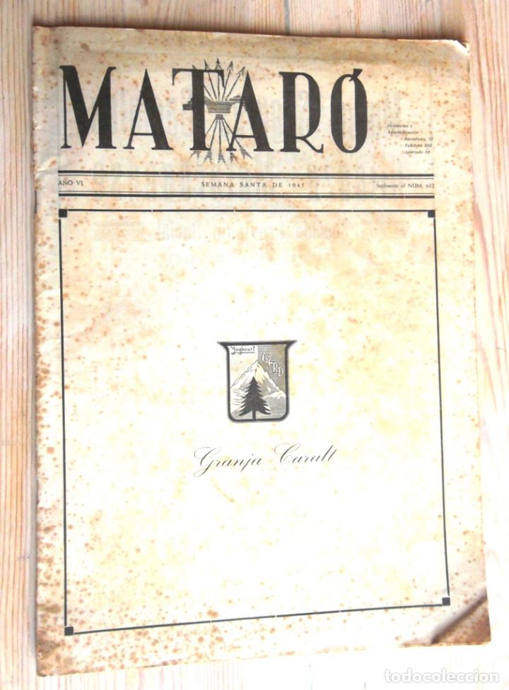 Coleccionismo de Revistas y Peri&oacute;dicos: Matar&oacute; Semana Santa 1945 La Pasi&oacute;n de Cristo en los lienzos Antonio Viladomat Bas&iacute;lica Santa Maria