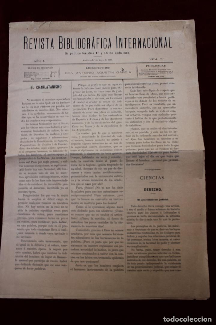 Collezionismo di Riviste e Giornali: REVISTA BIBLIOGRAFICA INTERNACIONAL, N&ordm; 7, A&Ntilde;O 1888