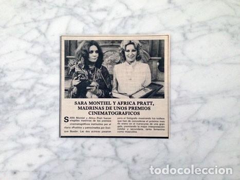 Coleccionismo de revistas y peri&oacute;dicos: RECORTE - SARA MONTIEL Y &Aacute;FRICA PRATT - 1980
