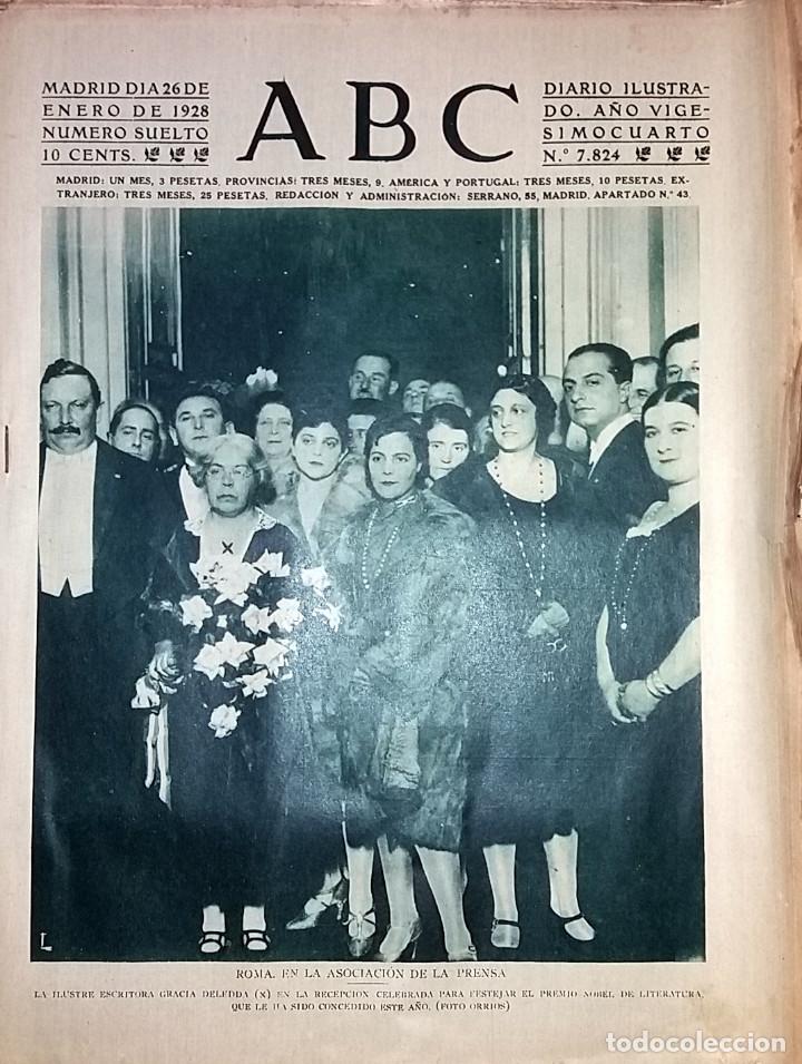 Coleccionismo de revistas y peri&oacute;dicos: N&ordm; 7824 ABC 26 ENERO 1928. ROMA ASOCIACION DE LA PRENSA - VALENCIA MERCADO CENTRAL