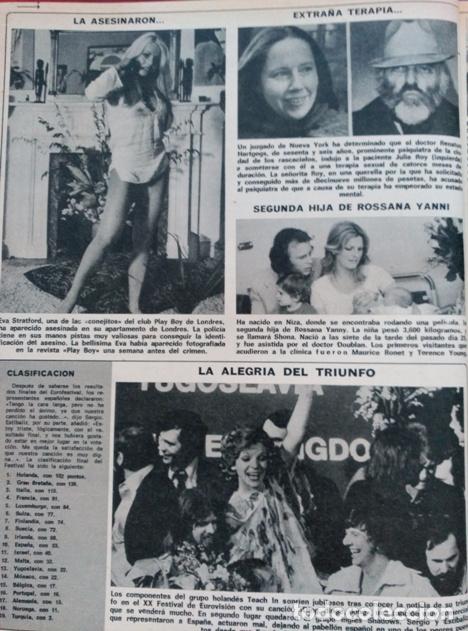 Coleccionismo de Revistas y Peri&oacute;dicos: recorte Eve Stratford playboy girl rossana yanni teach eurovision