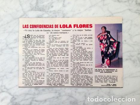 Coleccionismo de revistas y peri&oacute;dicos: RECORTE - LOLA FLORES - 1974