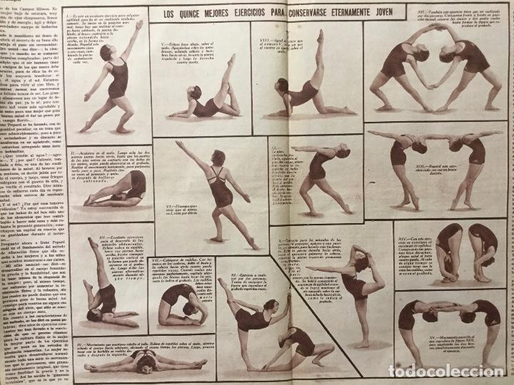 Colecionismo de Revistas e Jornais: LOS QUINCE MEJORES EJERCICIOS PARA CONSERVARSE ETERNAMENTE JOVEN.2 HOJA REVISTA A&Ntilde;O 1928