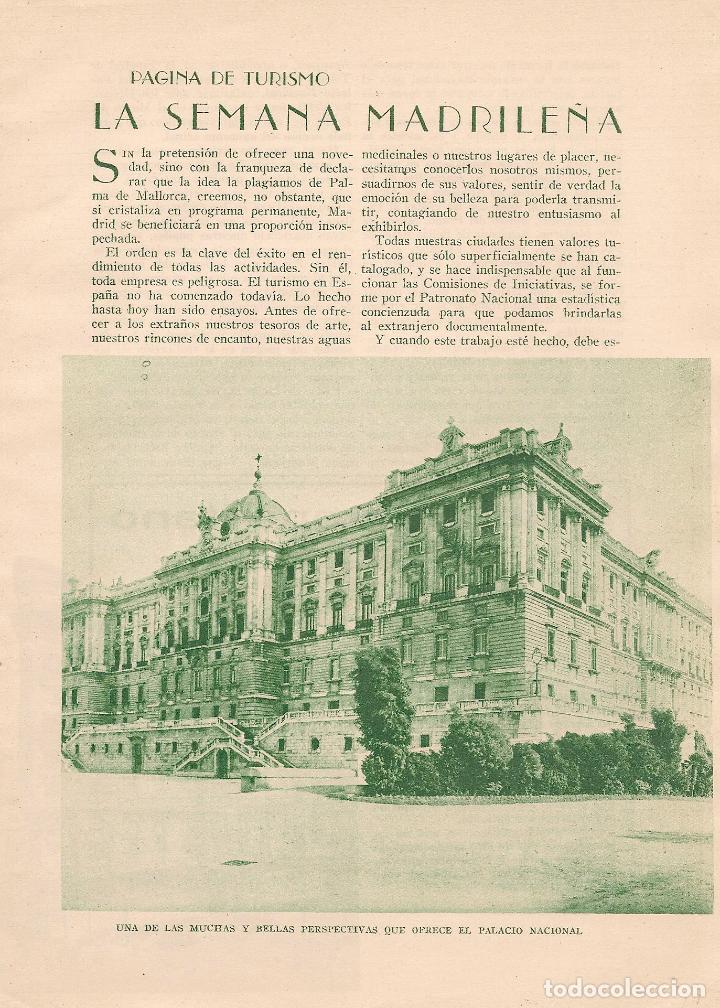 Coleccionismo de Revistas y Peri&oacute;dicos: P&aacute;gina de turismo: la semana madrile&ntilde;a ( palacio real, Aranjuez) , Turia - 1936