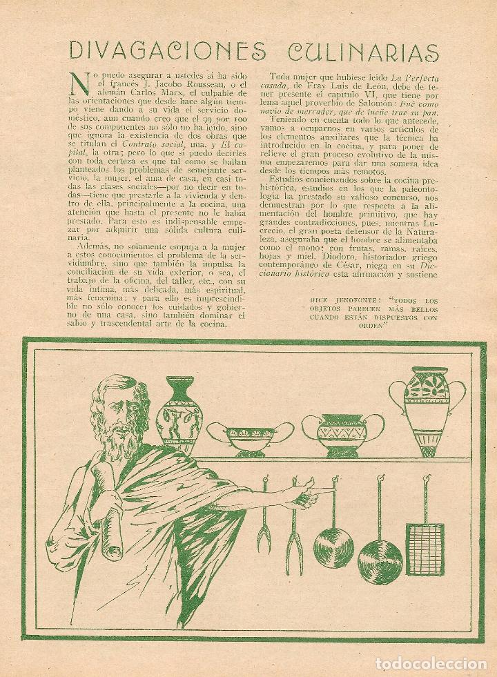 Collezionismo di Riviste e Giornali: * COCINA * Divagaciones culinarias / Gonzalo Avello -1936