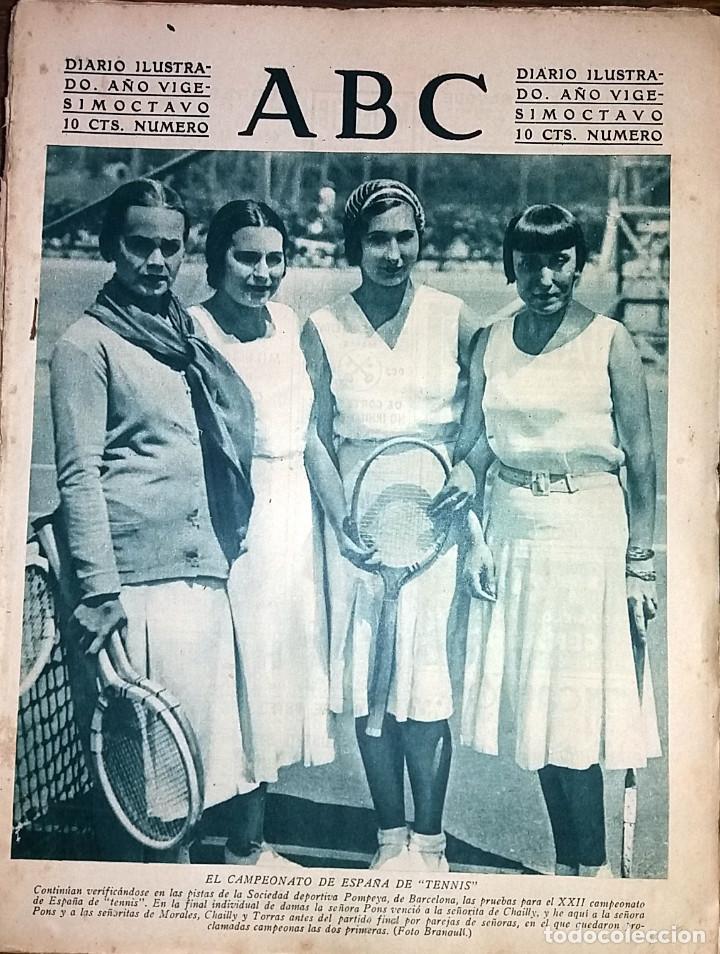 Coleccionismo de revistas y peri&oacute;dicos: N&ordm; 9135 ABC 4 MAYO 1932. TENIS FEMENINO - CNT CRIMEN MELILLA - ELECCIONES FRANCIA