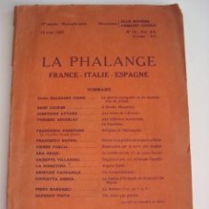 Coleccionismo de Revistas y Periódicos: REVISTA FASCISTA LA PHALANGE. FRANCE-ITALIE-ESPAGNE. DEDICADO A LA GUERRA CIVIL ESPAÑOLA. 1937.