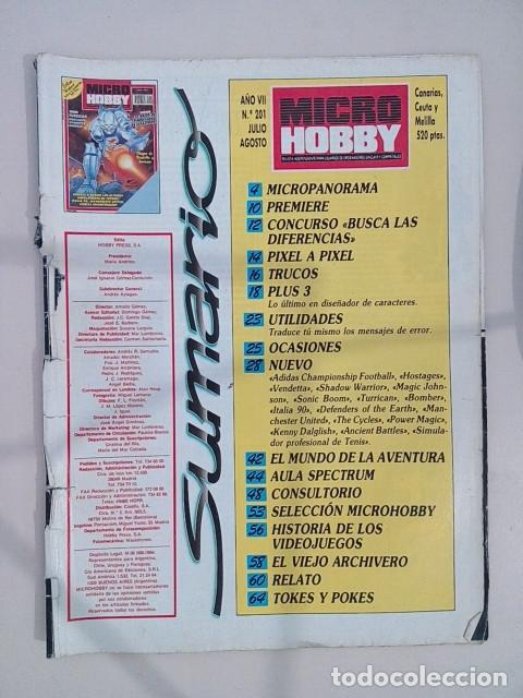 Coleccionismo de Revistas y Peri&oacute;dicos: MICROHOBBY 201 + CINTAS 25 Y 26