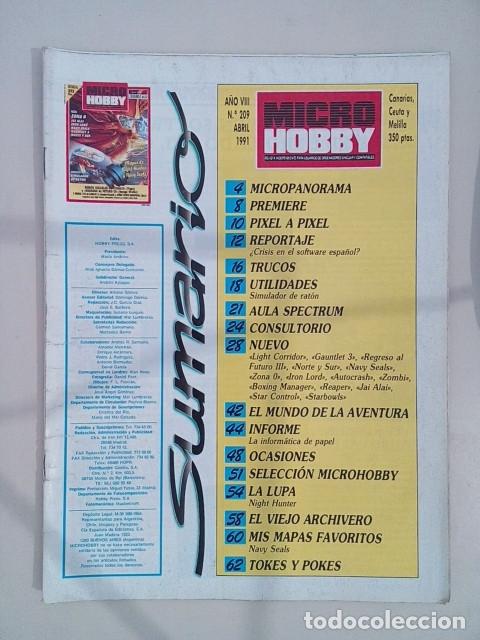 Coleccionismo de Revistas y Peri&oacute;dicos: MICROHOBBY 209 + CINTA 36 SIN PORTADA