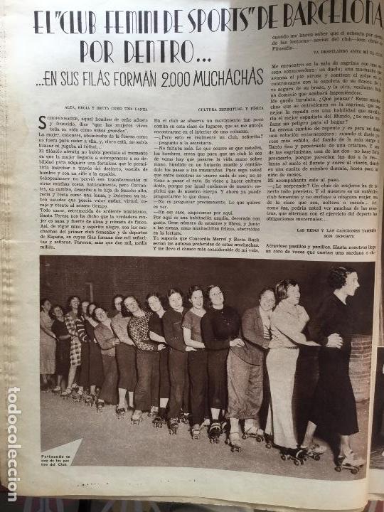 Sammeln von Zeitschriften und Zeitungen: EL CLUB FEMINI DE SPORTS DE BARCELONA .2 HOJAS REVISTA A&Ntilde;O 1934