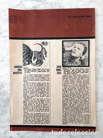 Coleccionismo de revistas y peri&oacute;dicos: RECORTE - OSIBISA - DAVID BOWIE - 1973
