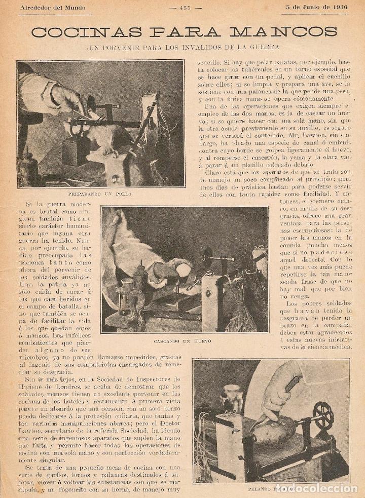 Collezionismo di Riviste e Giornali: Cocinas para mancos: un porvenir para los inv&aacute;lidos de guerra   -1916