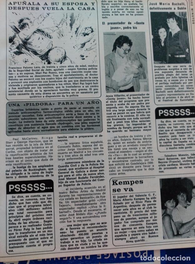 Coleccionismo de Revistas y Peri&oacute;dicos: MARIO ALBERTO KEMPES BACCHELLI EUROVISION JESUS VILLARI&Ntilde;O GENTE JOVEN BACHELLI