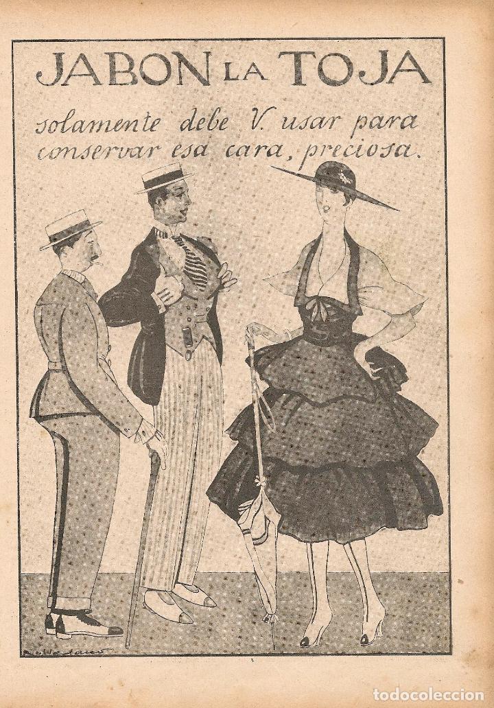 Coleccionismo de revistas y peri&oacute;dicos: Publicidad Jab&oacute;n La Toja / dibujo de Robledano - 1916