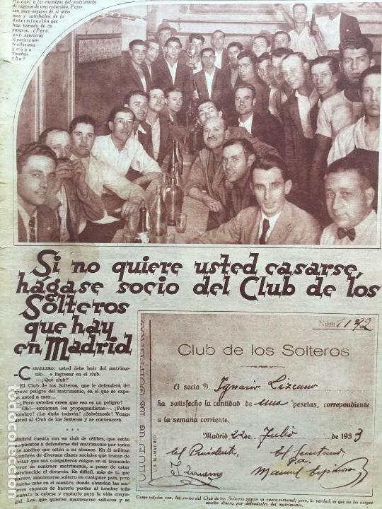 Coleccionismo de revistas y peri&oacute;dicos: CLUB DE LOS SOLTEROS DE MADRID.REGLAMENTO .REVISTA A&Ntilde;O 1933