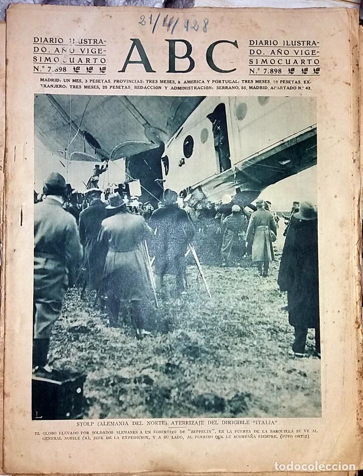 Coleccionismo de revistas y peri&oacute;dicos: N&ordm; 7898 ABC 21 ABRIL 1928. - DIRIGIBLE ITALIA EN ALEMANIA -