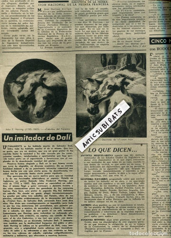 Coleccionismo de revistas y peri&oacute;dicos: REVISTA A&Ntilde;O 1951 SALVADOR DALI TRISTAN FOU IMITADOR DE DALI  ELS SEGADORS DE JOSEP GUINOVART