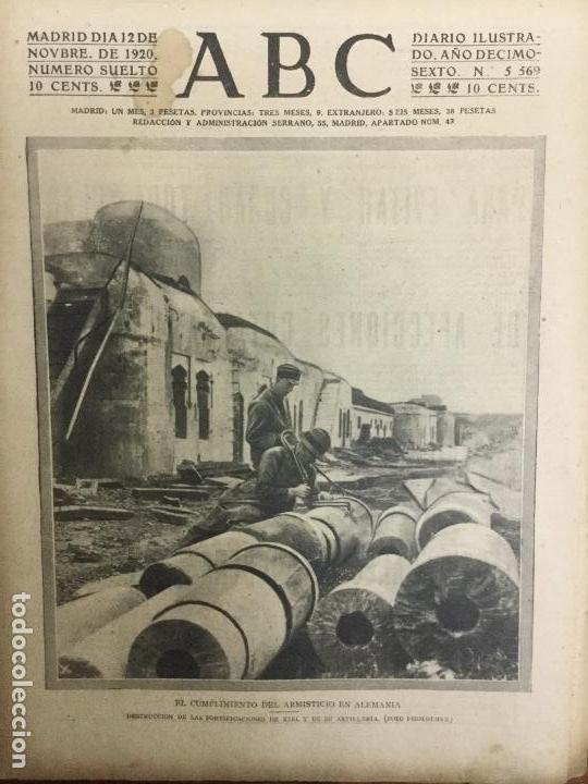 Coleccionismo de revistas y peri&oacute;dicos: DIARIO A.B.C A&Ntilde;O 1920.PARIS VIAJE DE LOS REYES DE ESPA&Ntilde;A.ALFONSO XIII