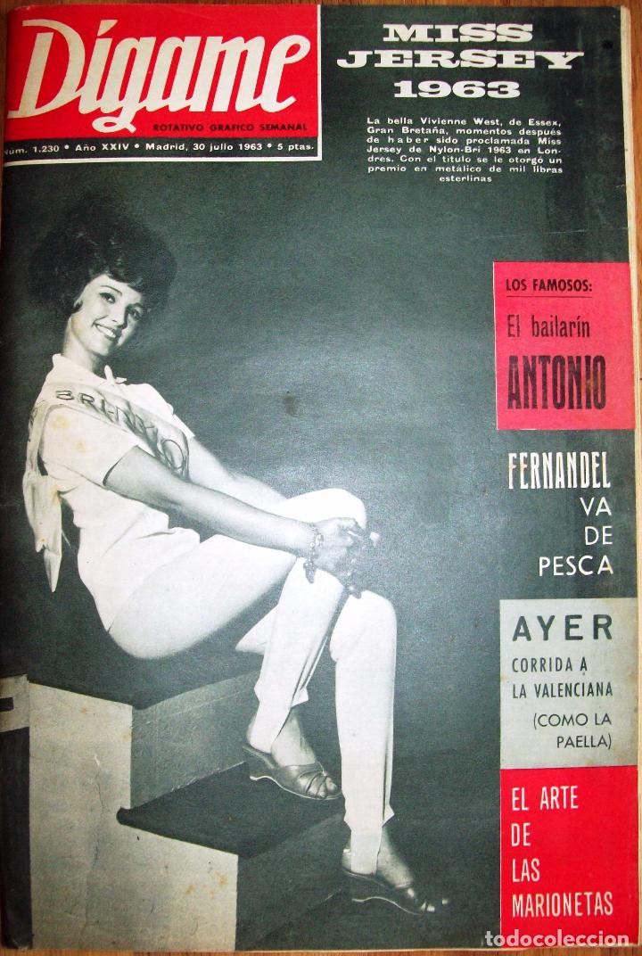 Colecionismo de Revistas e Jornais: D&Iacute;GAME 1230: MARIONETAS ; FERNANDEL &ndash; MANUELA VARGAS &ndash; CHARLES AZNAVOUR &ndash; ANTONIO EL BAILAR&Iacute;N. 1963