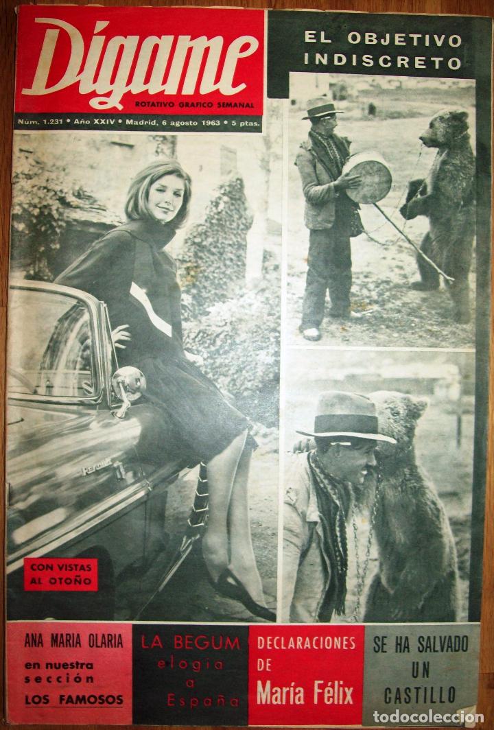 Colecionismo de Revistas e Jornais: D&Iacute;GAME 1231: ALICIA M&Aacute;RQUEZ Y JACK DEL R&Iacute;O; AR&Iacute;A F&Eacute;LIX; ANA MAR&Iacute;A OLARIA; CASTILLO DE JADRAQ. 1963