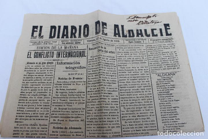 Collezionismo di Riviste e Giornali: EL DIARIO DE ALBACETE, N&ordm; 10841, AGOSTO 1915, DECANO DE LA PRENSA LOCAL.