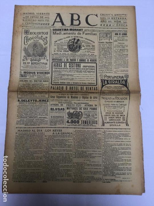 Coleccionismo de Revistas y Peri&oacute;dicos: ABC DIARIO A&Ntilde;O 1907.CRIMEN CALLE TUDESCOS MADRID.VICENTA VERDIER