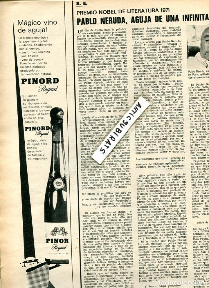 Coleccionismo de Revistas y Peri&oacute;dicos: REVISTA 1971 NERUDA FOTOGRAFIA SUBMARINA NACIMIENTO DE UN TIBURON CAVA CHAMPAN ESPUMOSO FLORIO
