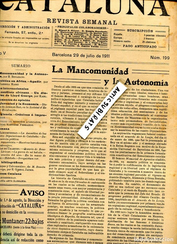 Coleccionismo de Revistas y Peri&oacute;dicos: REVISTA CATALU&Ntilde;A 1911 LA MANCOMUNITAT DE CATALUNYA Y L' AUTONOMIA POSESIAS DE UNAMUNO