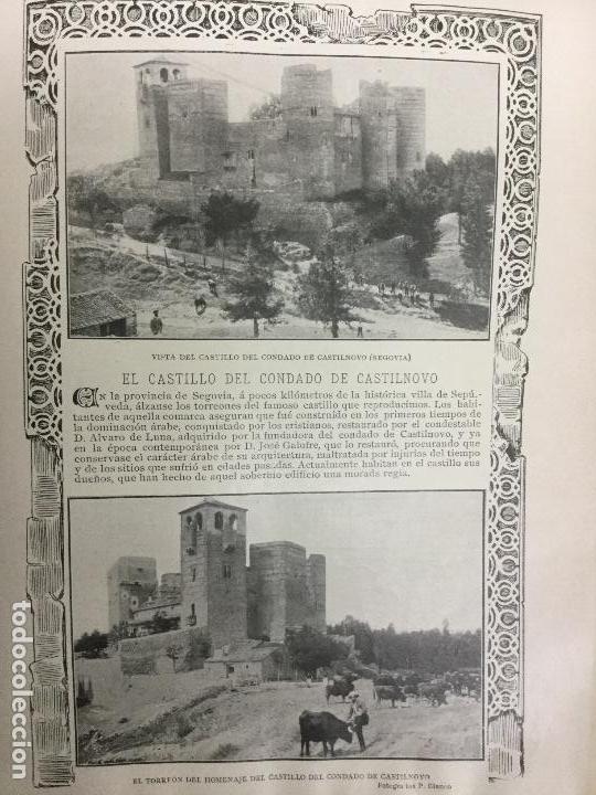 Coleccionismo de revistas y peri&oacute;dicos: EL CASTILLO DEL CONDADO DE CASTILNOVO SEGOVIA HOJA REVISTA A&Ntilde;O 1906