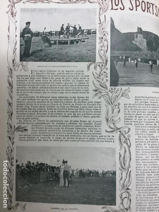 Collezionismo di Riviste e Giornali: DEPORTES EN GIBRALTAR .2 HOJAS REVISTAS A&Ntilde;O 1902