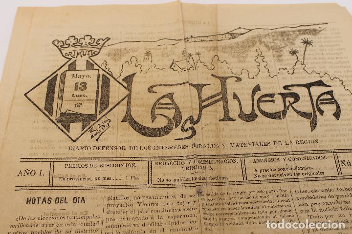 Collezionismo di Riviste e Giornali: DIARIO LA HUERTA, N&ordm; 34, A&Ntilde;O 1, 1907 ORIHUELA, ALICANTE.