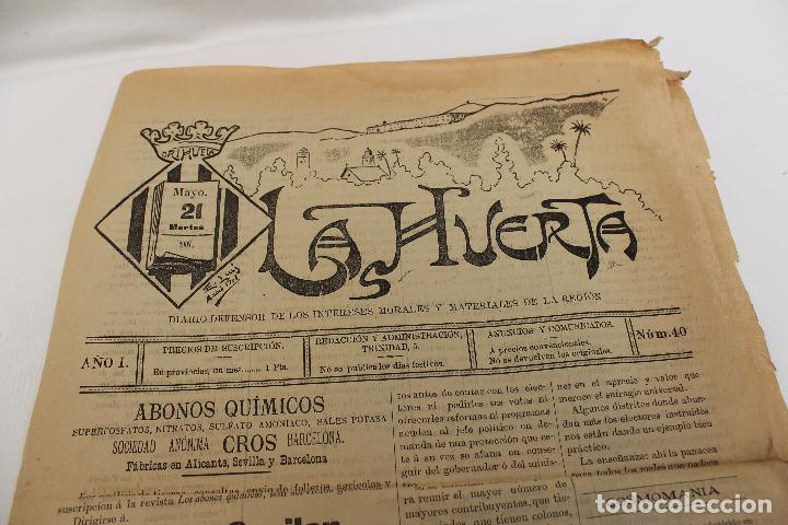 Collezionismo di Riviste e Giornali: DIARIO LA HUERTA, N&ordm; 40, A&Ntilde;O 1, 1907 ORIHUELA, ALICANTE.