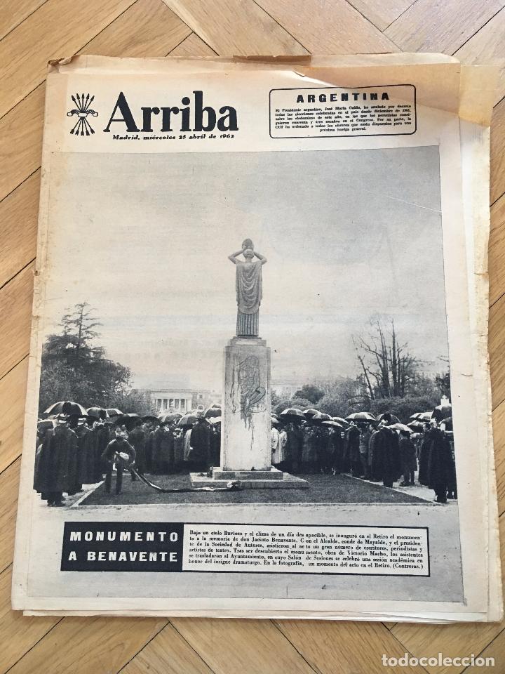 Coleccionismo de Revistas y Peri&oacute;dicos: DIARIO ARRIBA 25 ABRIL 1962 MONUMENTO BENAVENTE ARGENTINA CIUDAD REAL LOPE VEGA H.H.MERCADO CEBADA